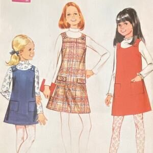Vtg McCalls 9395 Blouse Jumper Pattern 12 Girl 1968 Variation Pocket Collar